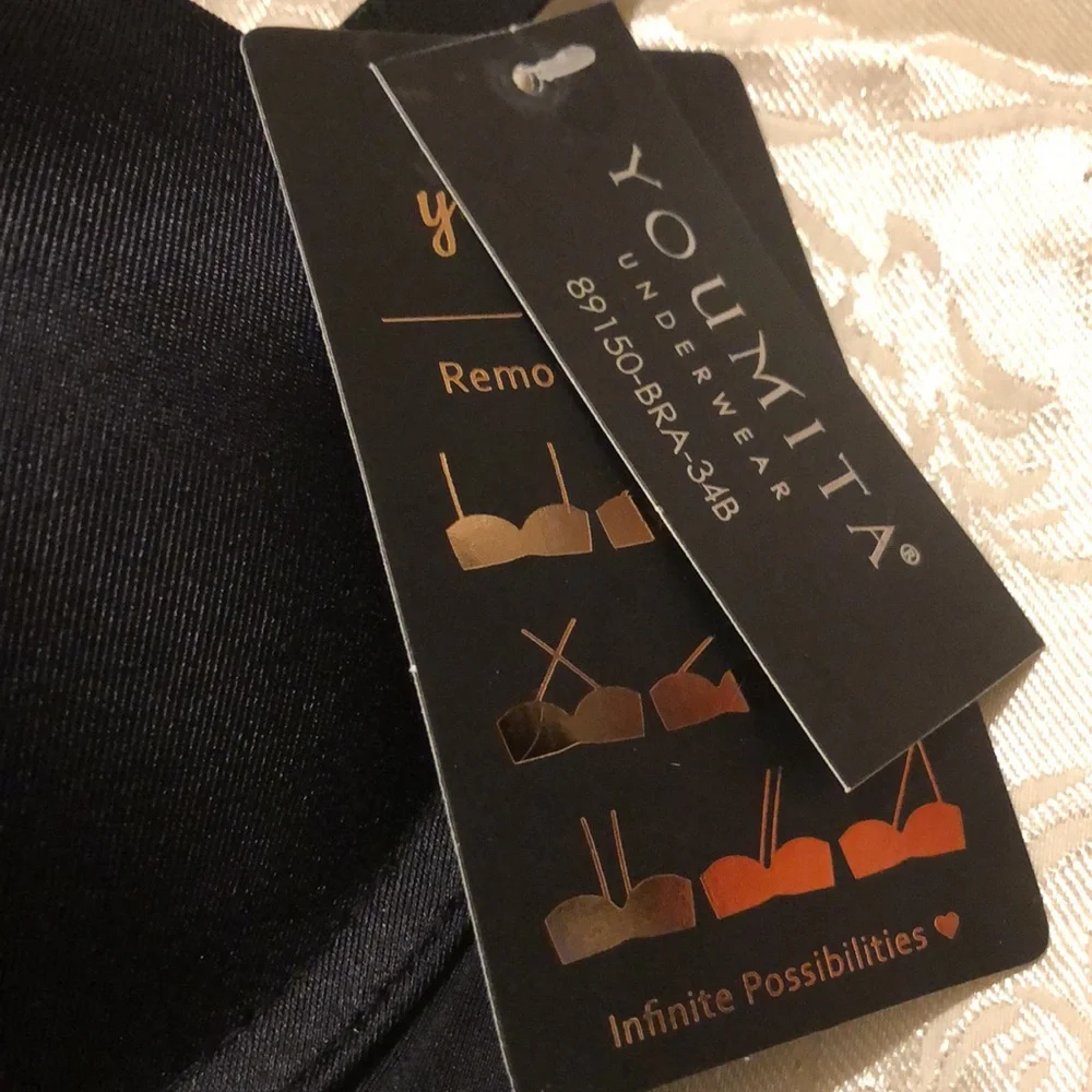 NWT YOUMITA BRA SIZE 34 B COLOR BLACK. - Picture 2 of 7